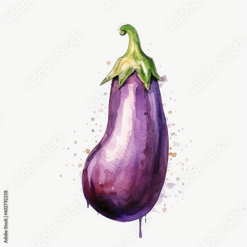 eggplant isolated on white background, generative ai