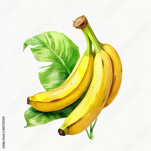 bunch of bananas isolated on a white background, generative ai