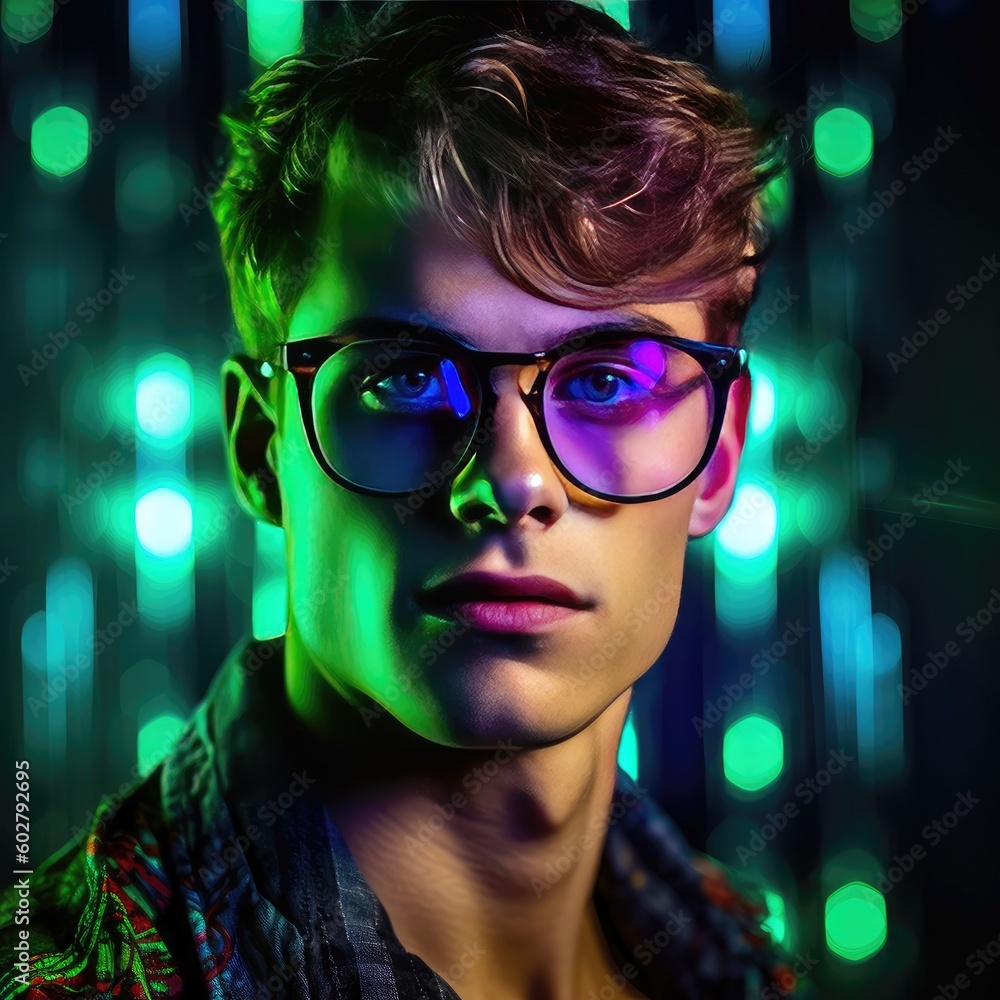 Glowing in Glasses: Nightclub Nights with Stylish Eyewear - Eyewear Concept - Eyecare - Generative AI