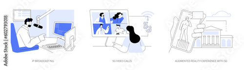 5G technology abstract concept vector illustrations.