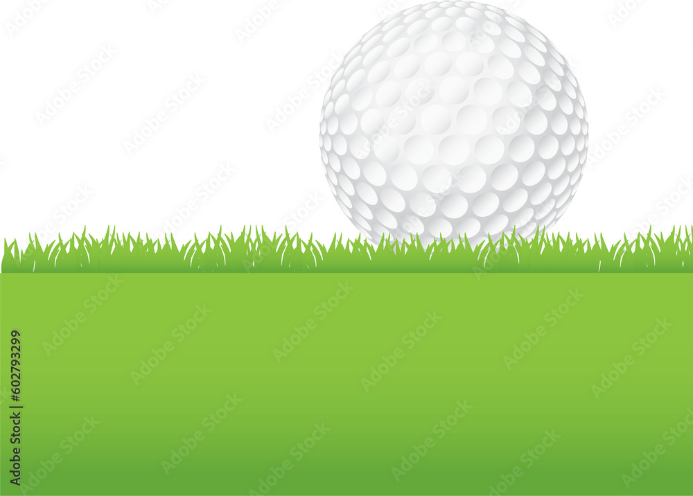 Golf Ball Sitting on a Grass Background Illustration Golf Ball Sitting on a Grass Background Illustration