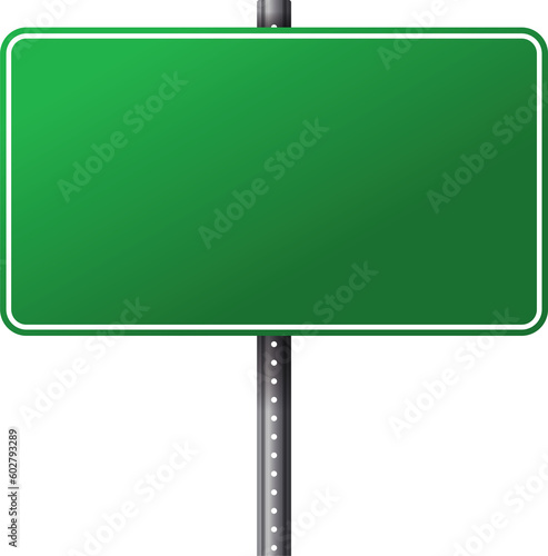 Blank Green Road Sign Illustration