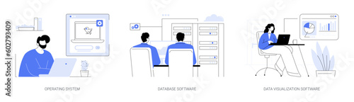 Software products abstract concept vector illustrations.