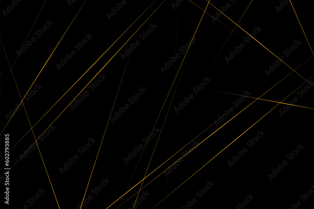 Fototapeta premium Abstract black with gold lines, triangles background modern design. Vector illustration EPS 10.