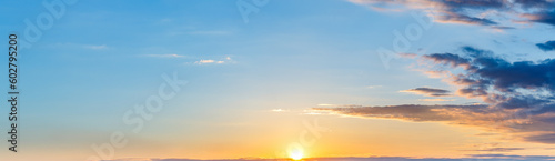 Natural background  dramatic sky at sunset