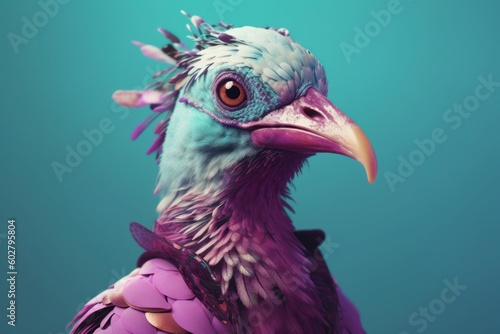Anthropomorphic bird dressed in human clothing. humanized animal concept. AI generated, human enhanced © top images
