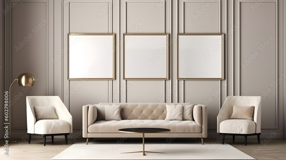 Minimalist Interior of modern interior desige 3D rendering, generative ai Minimalist Interior of modern interior desige 3D rendering, generative ai