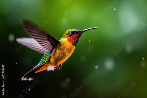 Hummingbird in flight, Generative AI © Schizarty