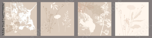Delicate vector pattern wild flowers botanical background