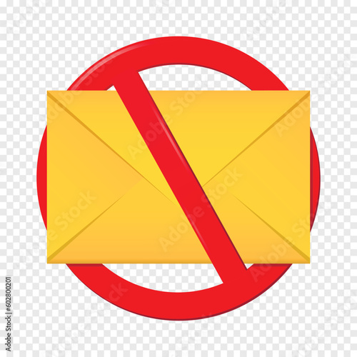 No message sign isolated on transparent background