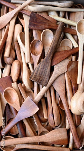 set of handmade wooden spoons