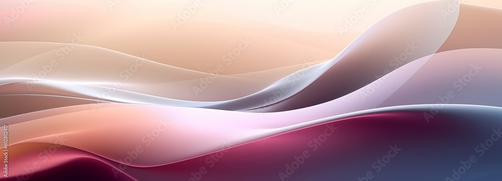 Abstract Background with Airy, Soothing Waves in Pink, Beige,, AI Generative