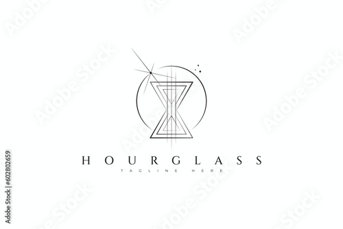 Hourglass Abstract Sign Symbol Spiritual Sacred Geometric Bohemian Style Logo.