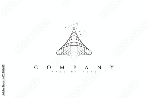 Fractal Geometric Abstract Black Hole Cone Shape Star and Space Logo Business Company.
