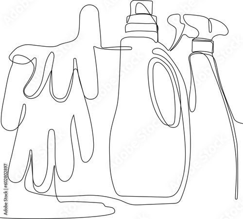 Home cleaning service landing page design concept, illustration of janitors with cleaning tools. Vector illustration