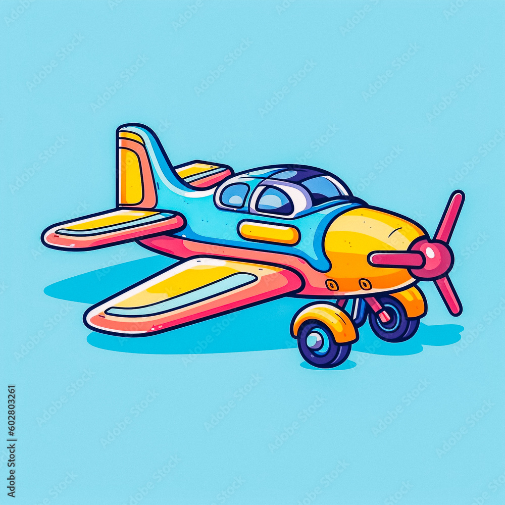 Fototapeta premium illustration of airplane - created with Generative AI technology