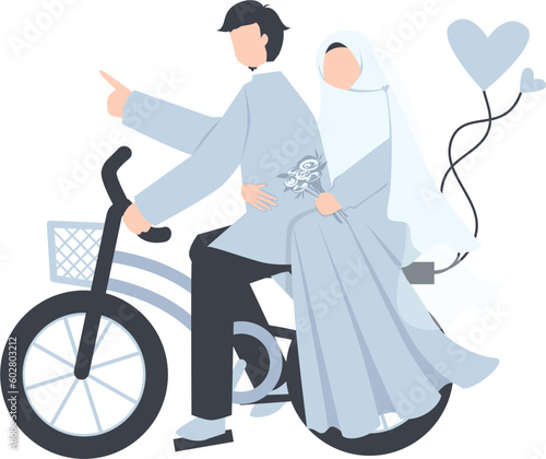 Muslim wedding couple, sweet couple, romantic husband and wife