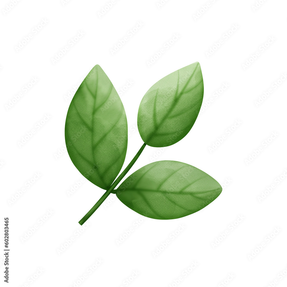 leaf line art bohemian style. 