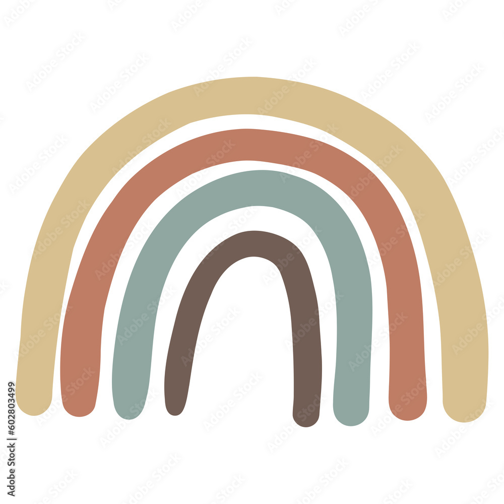 Fototapeta premium rainbow illustration bohemian style, rainbow, rainbow line art, deco, festival, elements, graphic, illustration, Decoration, Design, Decorative, Summer, Spring, line art, boho, rain, cute, art, colorf