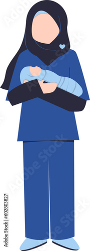 Muslim midwife Illustration, midwife day