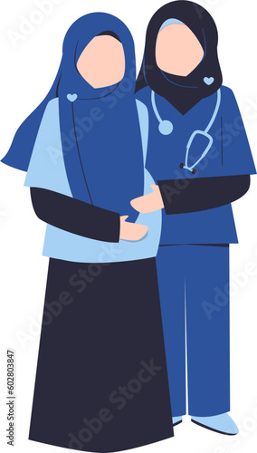 Muslim midwife Illustration, midwife day