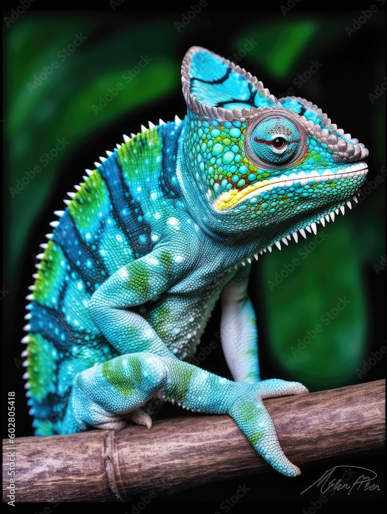 Fototapeta premium chameleon on a branch