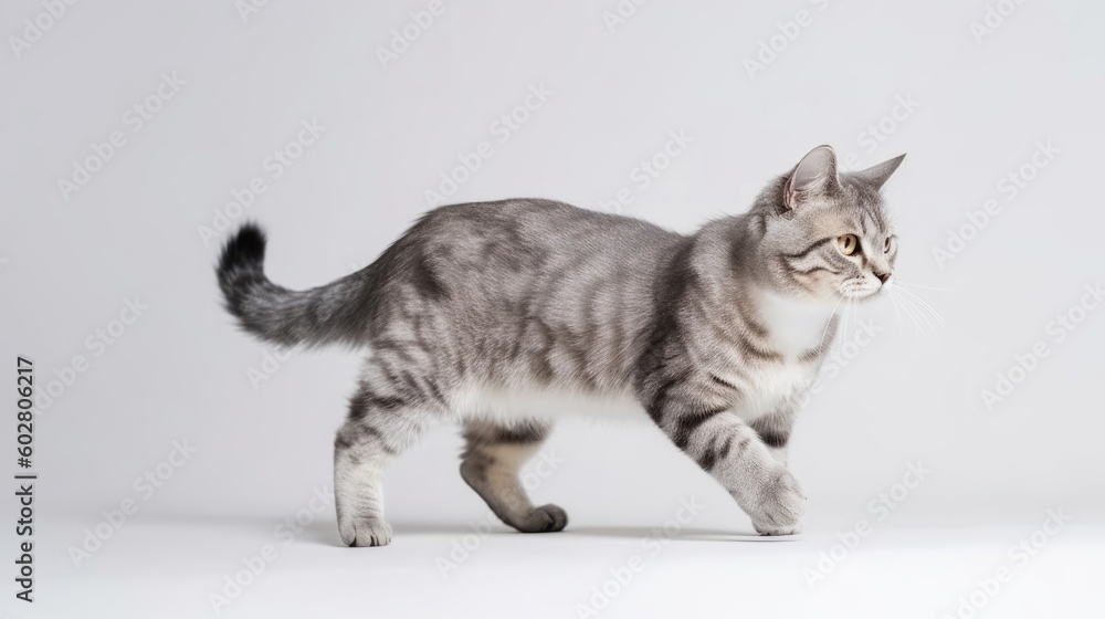 cute cat on white background, full body cute cat on white background, full body