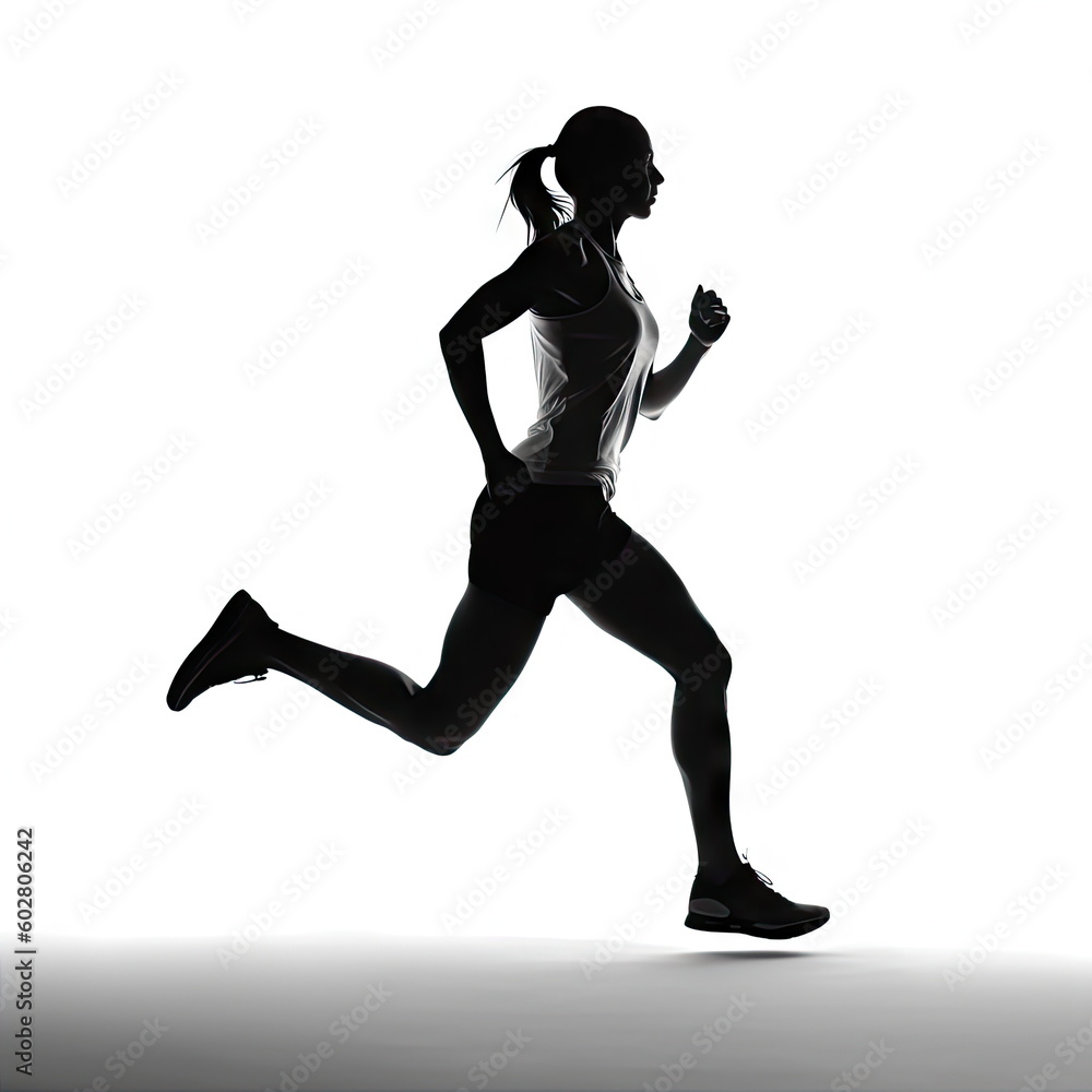 silhouette runner on white background silhouette runner on white background