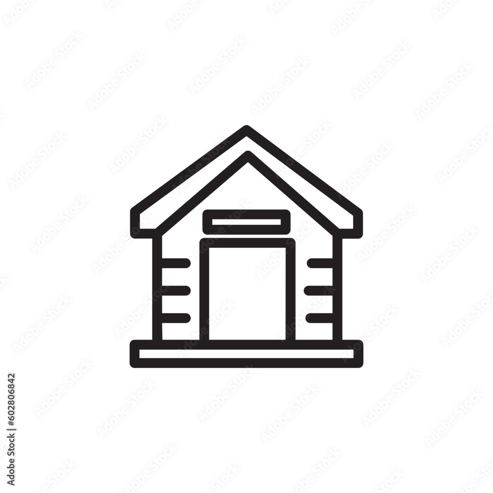 Dog House Pet Outline Icon