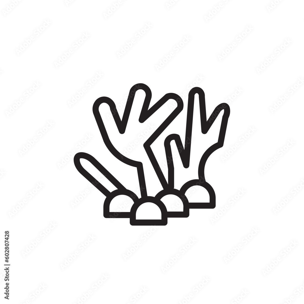 Coral Diving Eco Outline Icon Coral Diving Eco Outline Icon