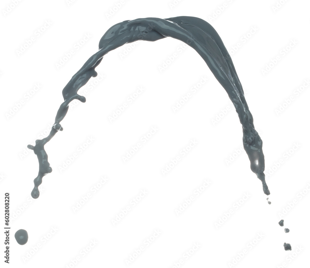 Gray paint liquid fly in mid air. Grey Mud dirty water color soil falling scatter, explosion float in shape form droplet line. White background isolated freeze motion high speed shutter Gray paint liquid fly in mid air. Grey Mud dirty water color soil falling scatter, explosion float in shape form droplet line. White background isolated freeze motion high speed shutter