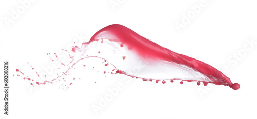 Red tomato strawberry juice pour set water shape form, Red blood wave fall in air. Abstract cloud fly, Red Wine colored splash spill in Air. White background Isolated high speed shutter, freeze motion