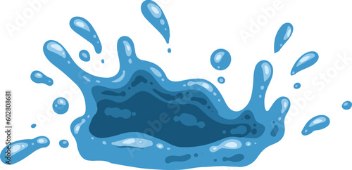 Fresh Blue Water Splash Element Illustration