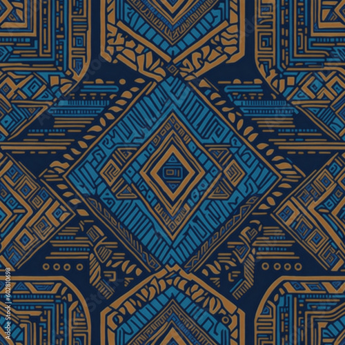 seamless pattern with shapes of_tribal patterns,Generative IA 