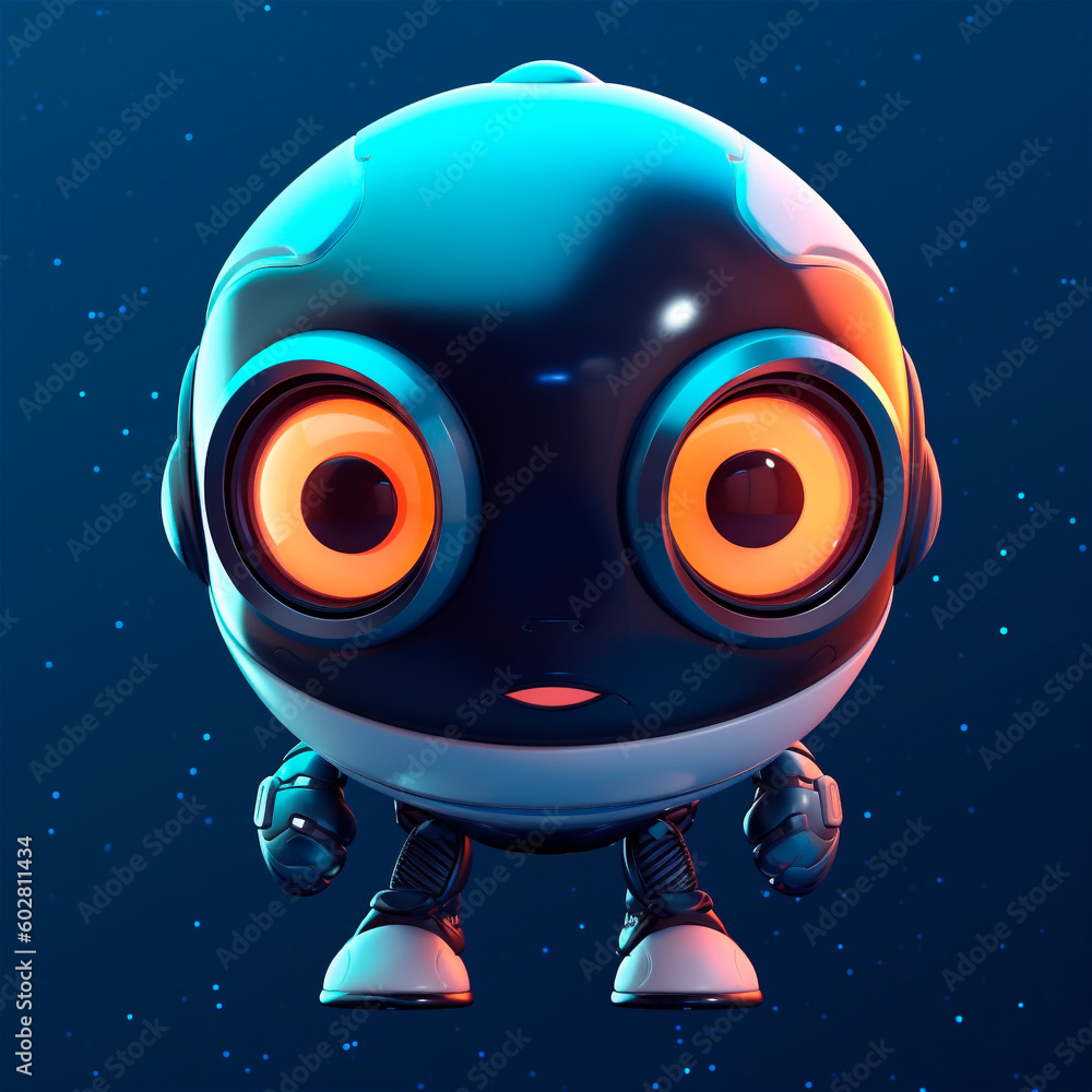 little cute robot funny virtual assistant bot isolated on white background. 3d icon. AI generated little cute robot funny virtual assistant bot isolated on white background. 3d icon. AI generated