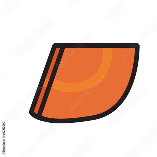 線画太めの銀杏切りのニンジンのイラスト