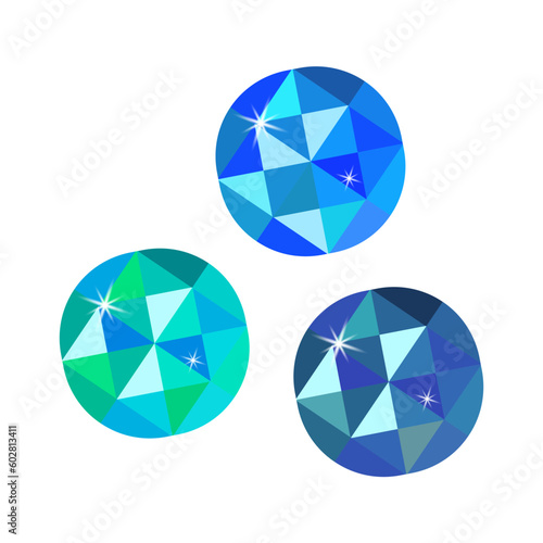 Colorful gemstones collection. set of multicolored diamonds. Precious stone vector jewels. Vector illustration.