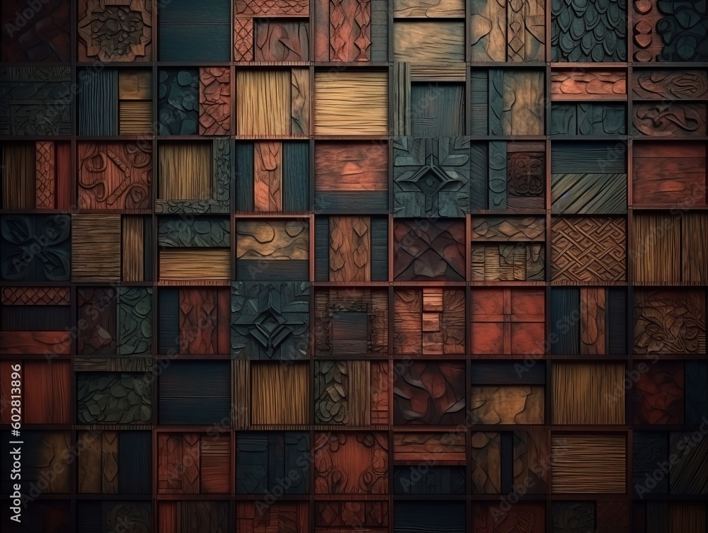 Fototapeta premium Abstract geometric background with red color tone Generative ai