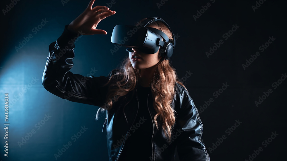 VR・メタバース・仮想空間・仮想現実・バーチャルリアリティをする女性(Generative AI)
VR・メタバース・仮想空間・仮想現実・バーチャルリアリティをする女性(Generative AI)