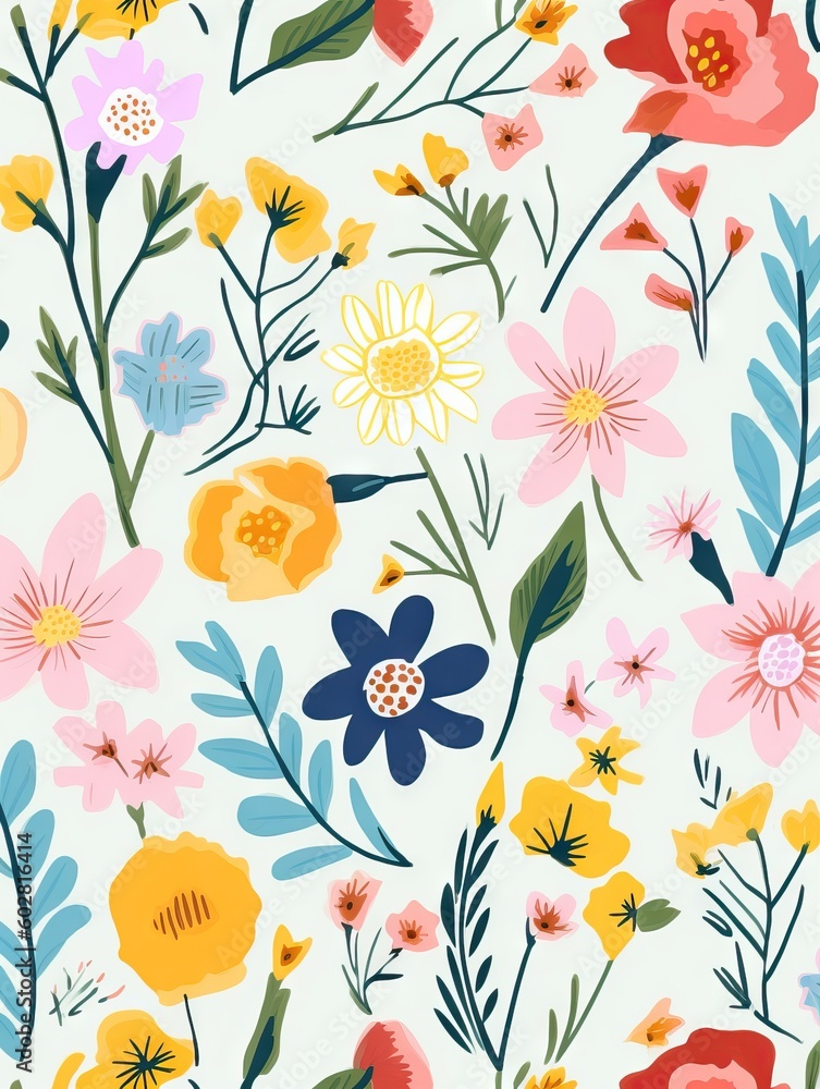 Flower background composition, gardening cartoon concept, minimalist style, copy space for design and creatives Flower background composition, gardening cartoon concept, minimalist style, copy space for design and creatives