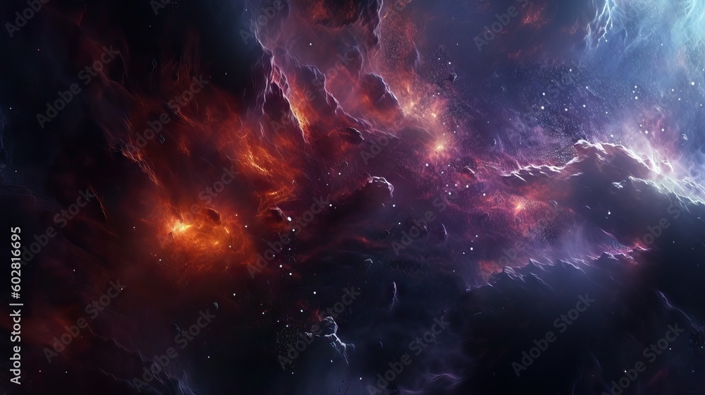 Space scene with multiple planets and stars, movie like frame, cinematic ambient and colors Space scene with multiple planets and stars, movie like frame, cinematic ambient and colors