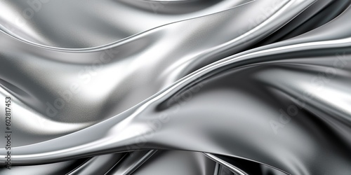 Abstract silver gradient banner. waves Contemporary. Abstract graphic design banner background pattern. Generative ai.