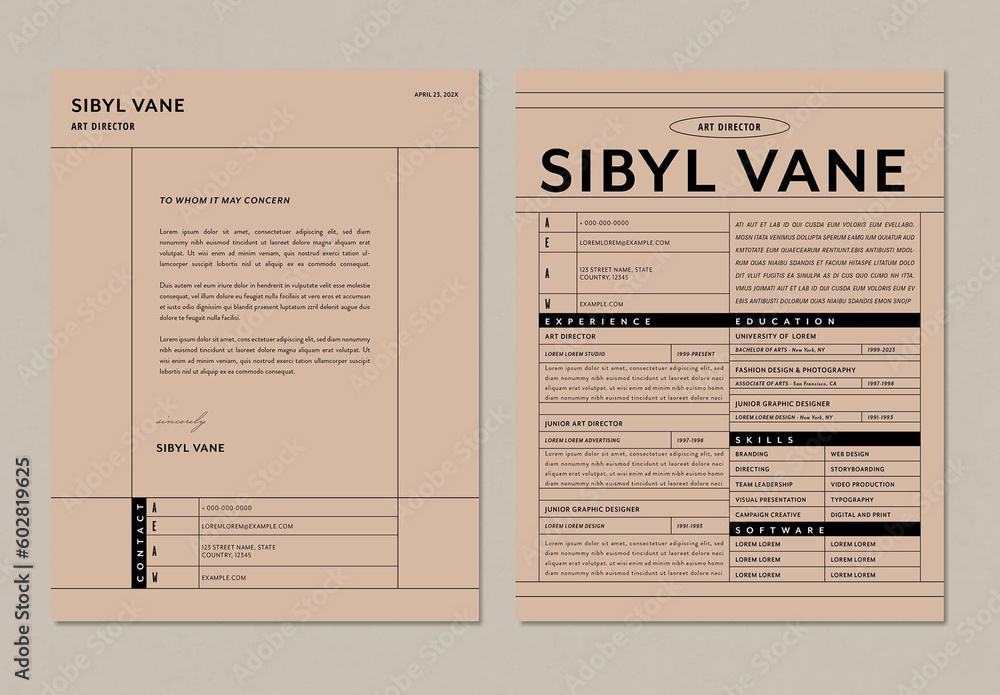 Modern Resume and Cover Letter Collection Stock Template | Adobe Stock