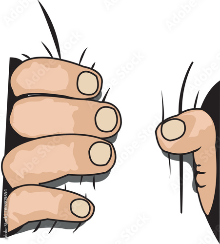 Mano apretada en un puño. apretando. Mano apretando una camisa blanca