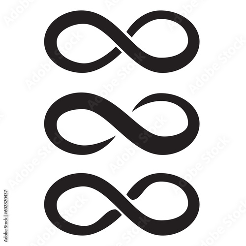 infinity icon isolated on white background