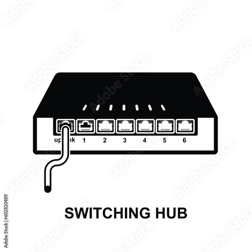 Ethernet switching icon isolated on background vector illustration.