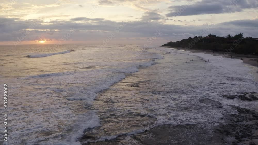 Aerial Drone View of Nicoya Peninsula Guanacaste Playa Negra Beach Costa Rica at Sunset Aerial Drone View of Nicoya Peninsula Guanacaste Playa Negra Beach Costa Rica at Sunset
