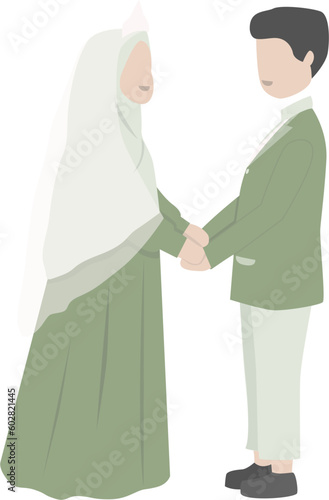 Romantic muslim Wedding couple