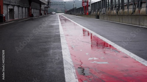 Wet race track surface after the rain in 4K photo