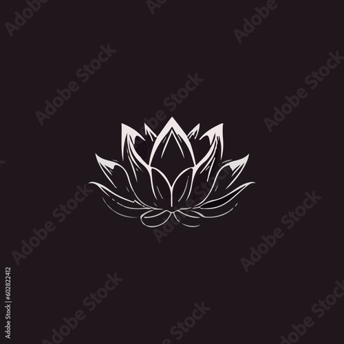 silhouette of blooming flower in isolated background